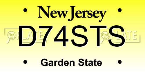 D74STS New Jersey License Plate