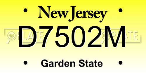 D7502M New Jersey License Plate