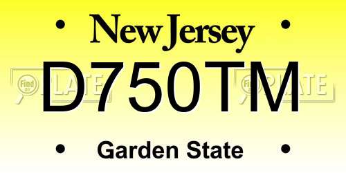 D750TM New Jersey License Plate