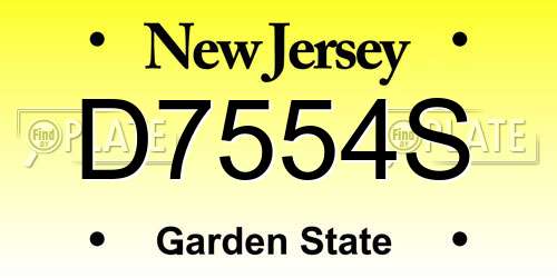 D7554S New Jersey License Plate