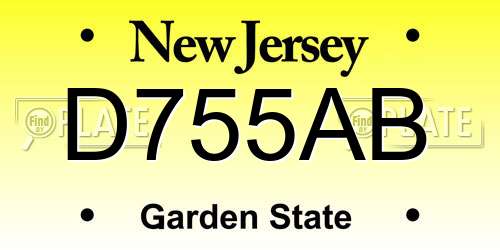 D755AB New Jersey License Plate
