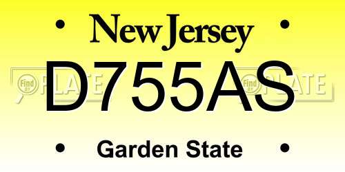 D755AS New Jersey License Plate