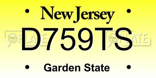 D759TS New Jersey License Plate