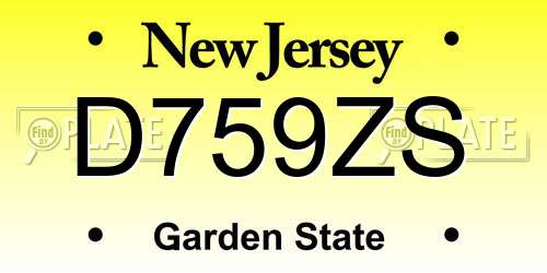 D759ZS New Jersey License Plate