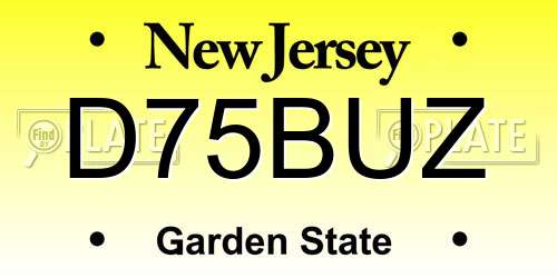 D75BUZ New Jersey License Plate