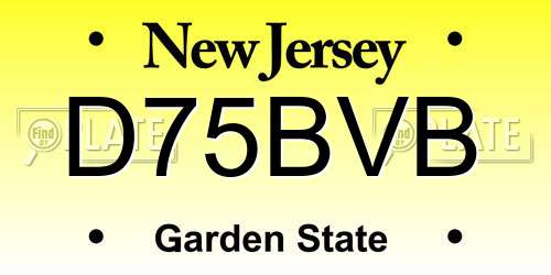 D75BVB New Jersey License Plate
