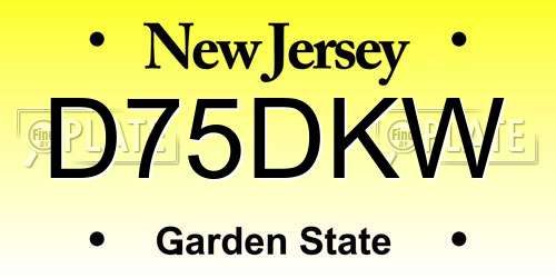 D75DKW New Jersey License Plate