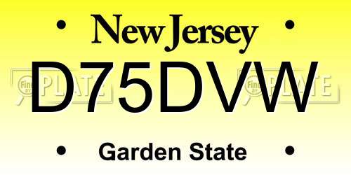 D75DVW New Jersey License Plate