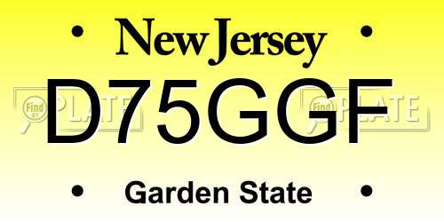 D75GGF New Jersey License Plate