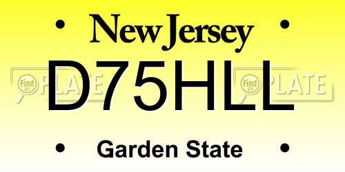 D75HLL New Jersey License Plate