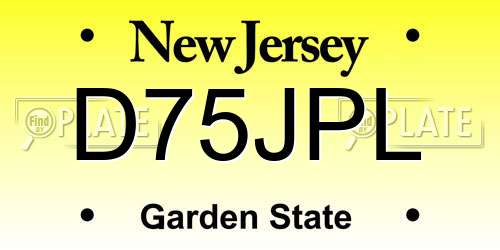 D75JPL New Jersey License Plate