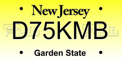 D75KMB New Jersey License Plate