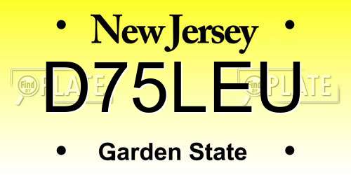 D75LEU New Jersey License Plate