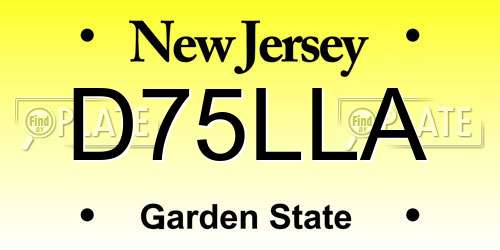 D75LLA New Jersey License Plate