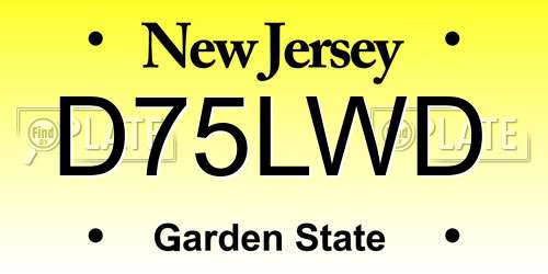 D75LWD New Jersey License Plate