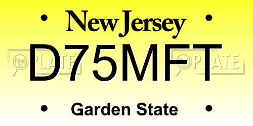 D75MFT New Jersey License Plate
