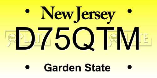 D75QTM New Jersey License Plate