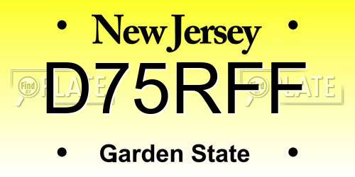 D75RFF New Jersey License Plate