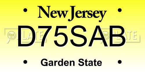 D75SAB New Jersey License Plate