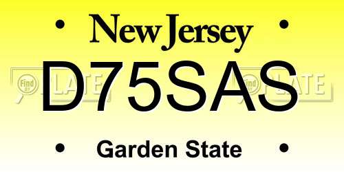 D75SAS New Jersey License Plate