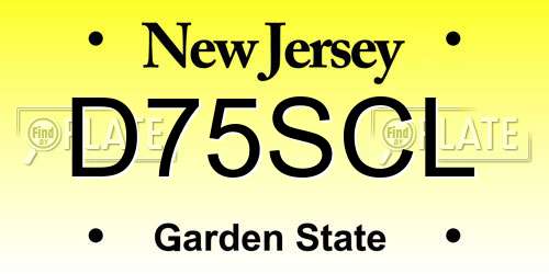 D75SCL New Jersey License Plate