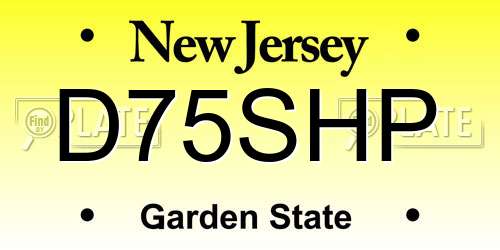 D75SHP New Jersey License Plate