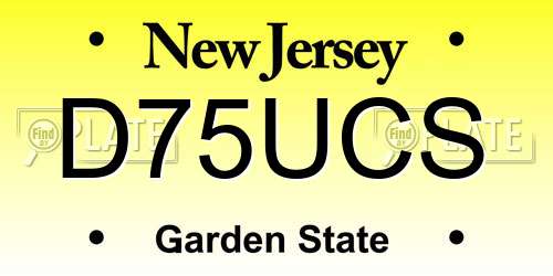 D75UCS New Jersey License Plate