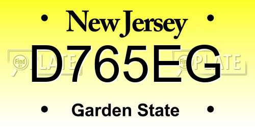 D765EG New Jersey License Plate