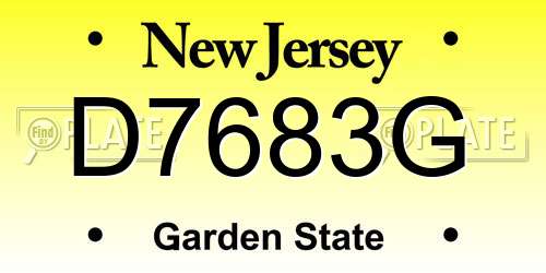 D7683G New Jersey License Plate