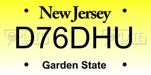 D76DHU New Jersey License Plate