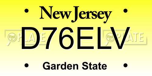 D76ELV New Jersey License Plate