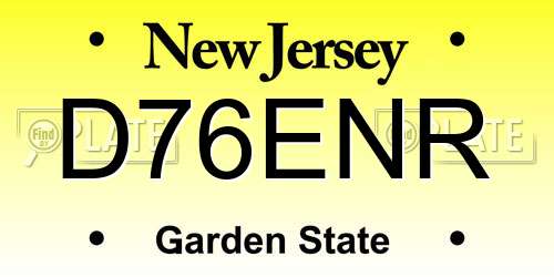 D76ENR New Jersey License Plate