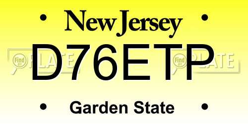 D76ETP New Jersey License Plate