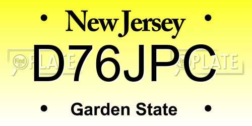 D76JPC New Jersey License Plate