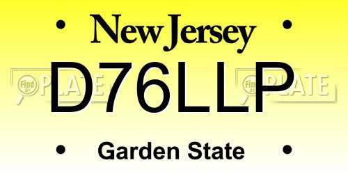 D76LLP New Jersey License Plate