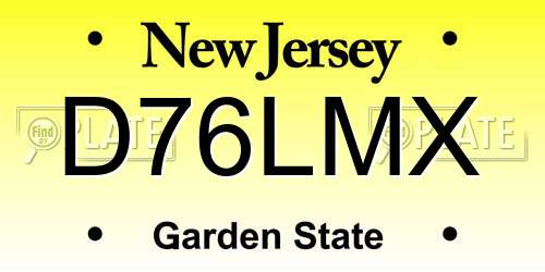 D76LMX New Jersey License Plate