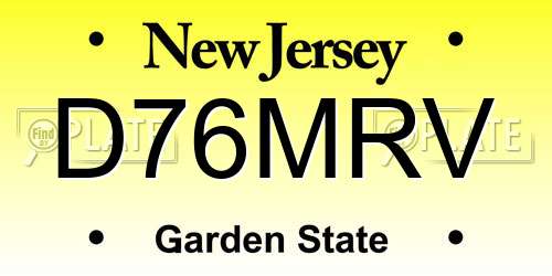 D76MRV New Jersey License Plate
