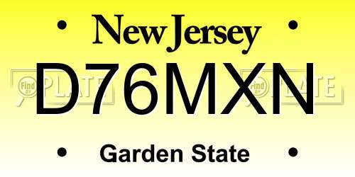 D76MXN New Jersey License Plate