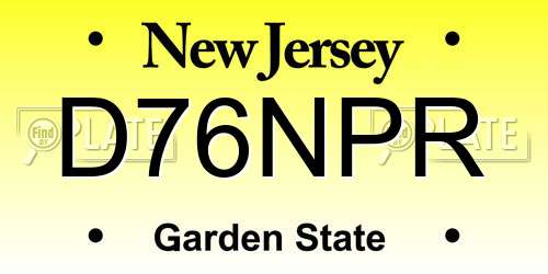 D76NPR New Jersey License Plate