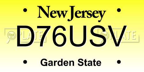 D76USV New Jersey License Plate