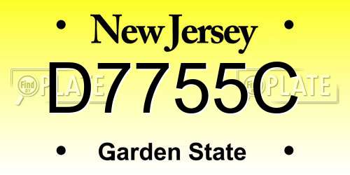 D7755C New Jersey License Plate