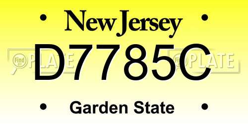 D7785C New Jersey License Plate