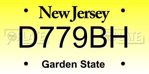 D779BH New Jersey License Plate