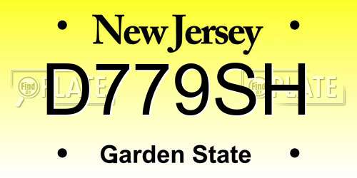 D779SH New Jersey License Plate