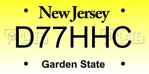 D77HHC New Jersey License Plate