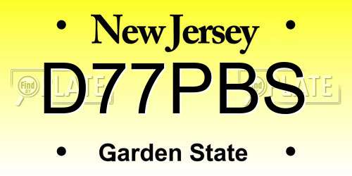 D77PBS New Jersey License Plate