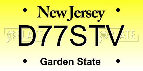 D77STV New Jersey License Plate