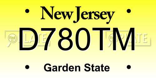 D780TM New Jersey License Plate