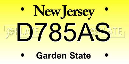 D785AS New Jersey License Plate
