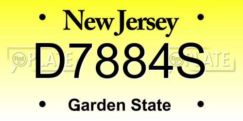 D7884S New Jersey License Plate